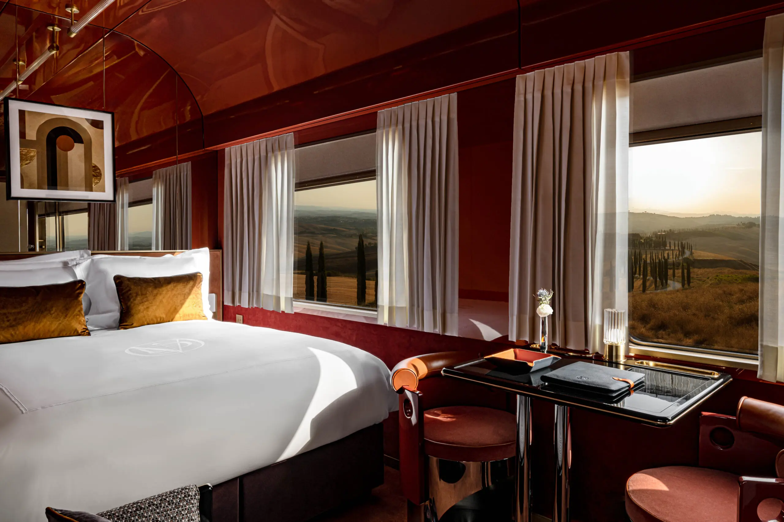 Una delle suite del treno La Dolce Vita Orient Express