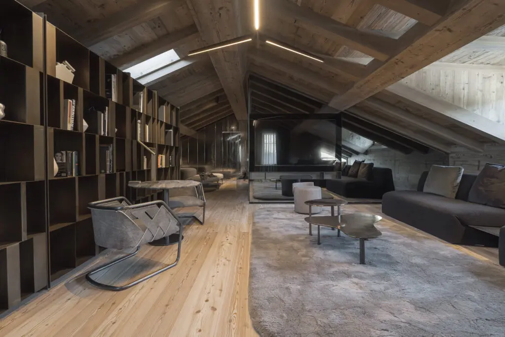 Henge Suite al Rosapetra Spa Resort di Cortina. Courtesy Henge