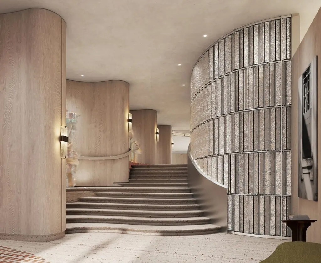 Mandarin Oriental The Landmark Hong Kong, la scalinata in pietra