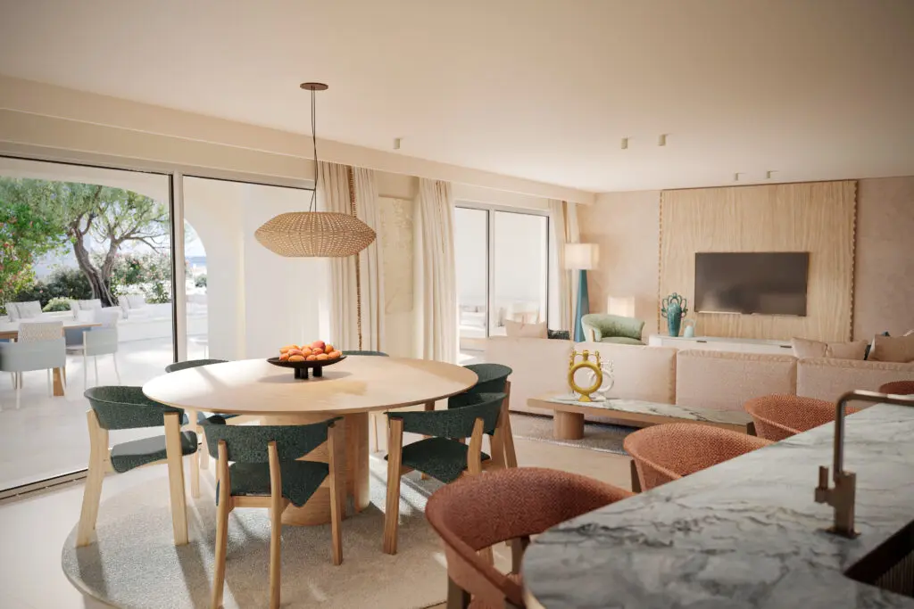 Il living di uno dei W Residences Sardinia - Studio De.Tales