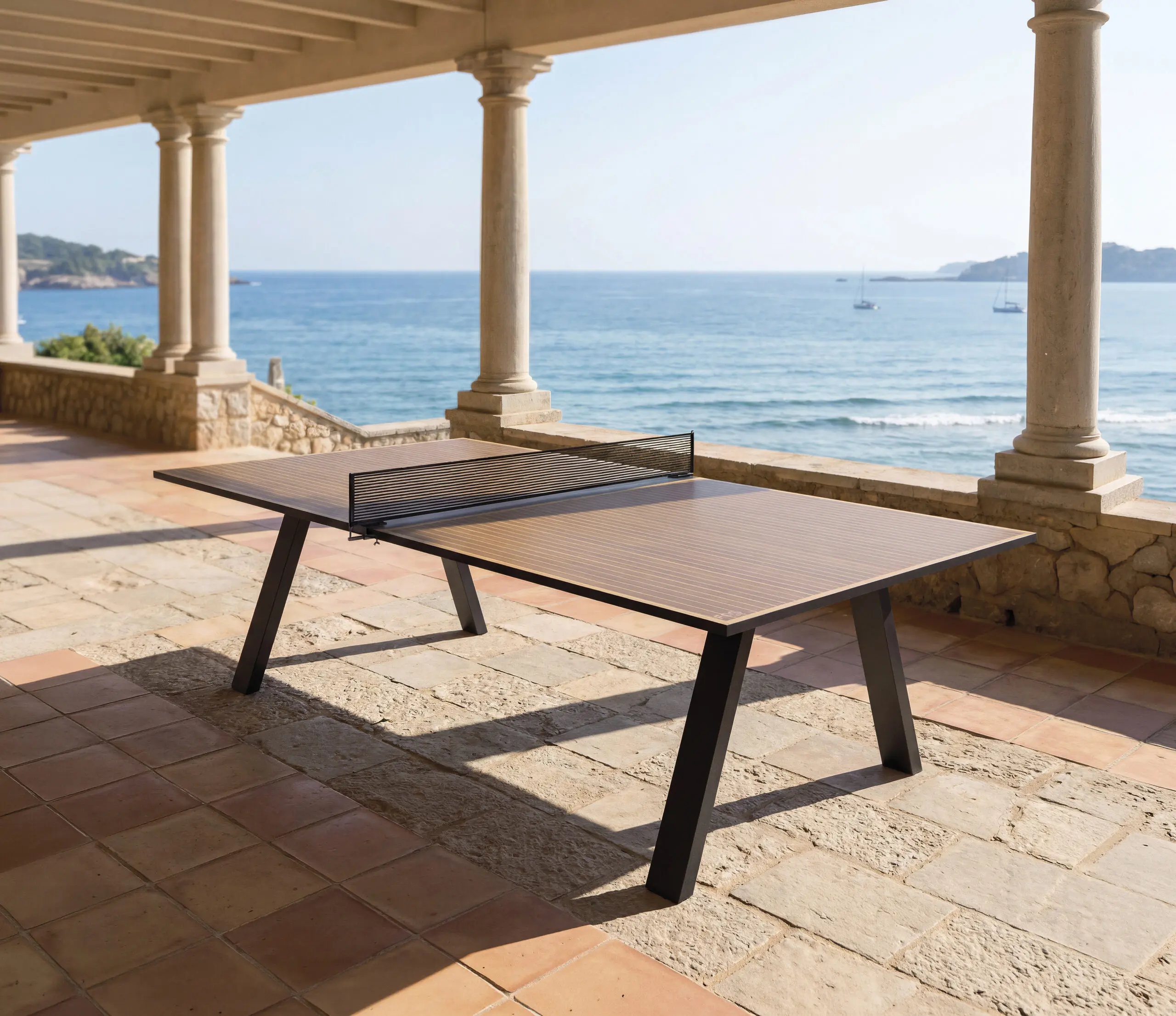 Grasshopper Offshore, FAS Pendezza Tavolo da ping pong per l'outdoor. Terrazze, porticati, bordo piscina. Courtesy FAS Pendezza