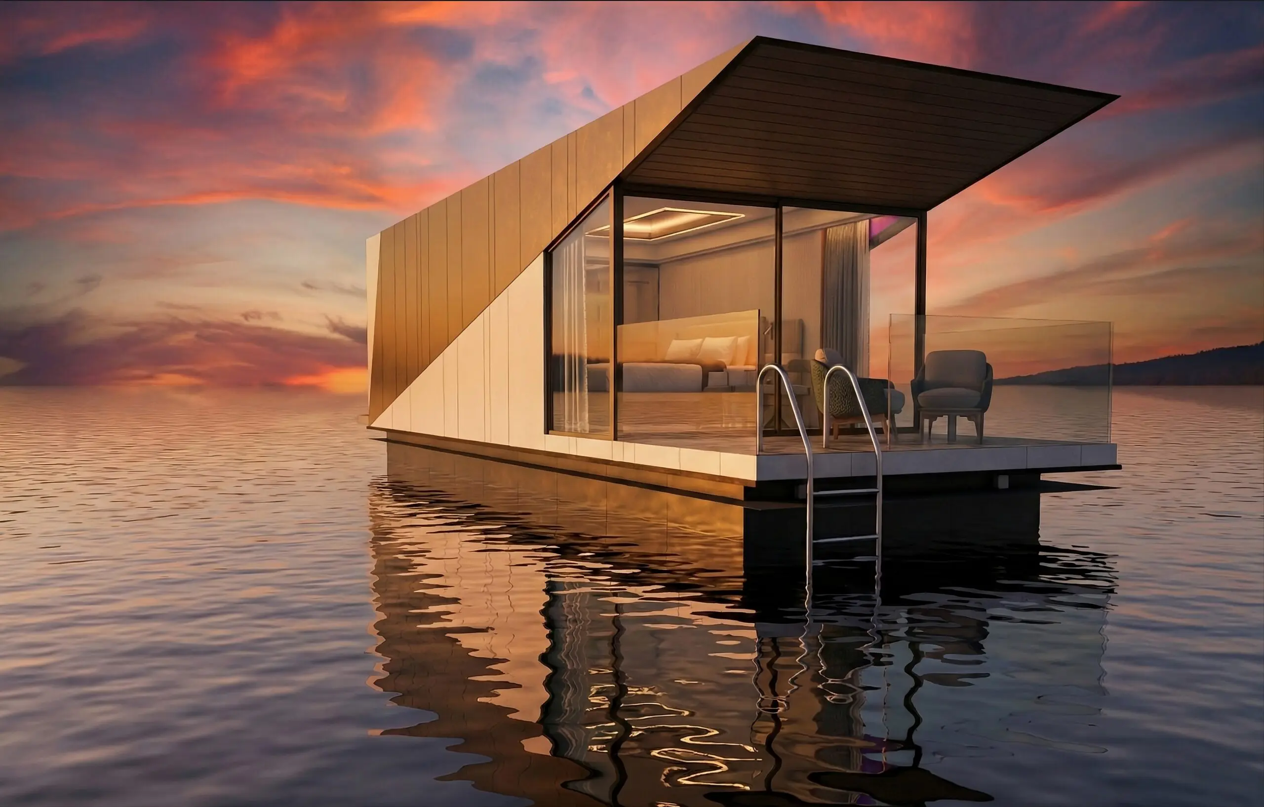 Houseboat progettata da Nicola De Pellegrini per Velysum Venezia
